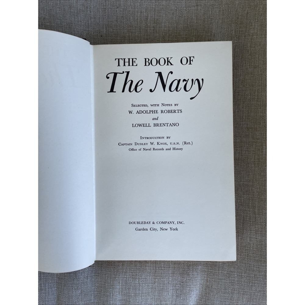 The Book of the Navy by Roberts & Brentano 1944 Hardcover Vintage WWII Military